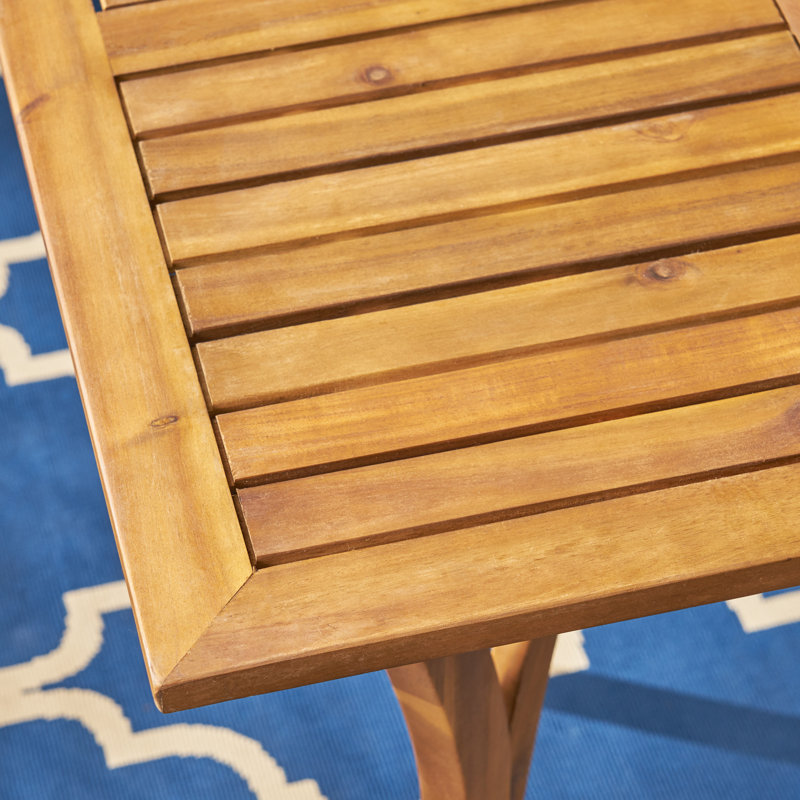 Devane 4 - Person Acacia Wood Patio Dining Set with Square Table, Teak Finish