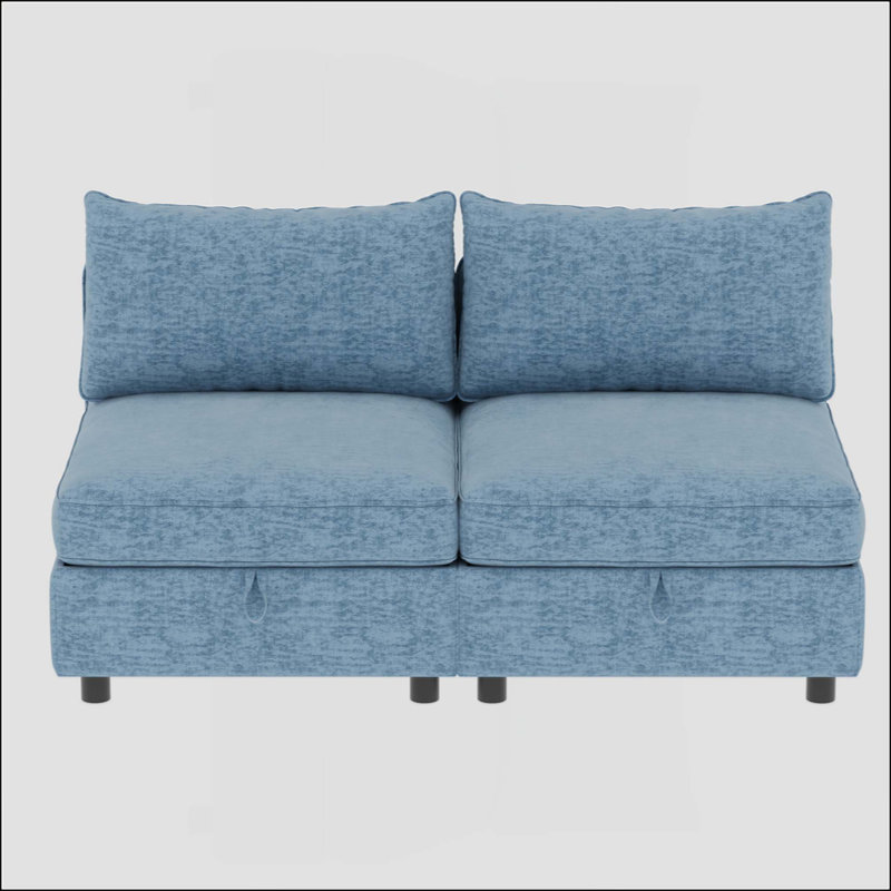 Siège sans accoudoirs pour canapé modulaire modulaire, siège de canapé convertible avec rangement, ensemble de canapé modulaire canapé-lit, combinaisons modulaires flexibles en tissu pour le salon (2 pièces)