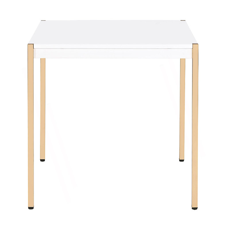 Square Top End Table With Metal Legs