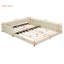 Lit plateforme tapissier grand et simple TG, lit mère et enfant, cuir synthétique-1744866201