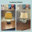 Lampe de table 12,9 "en céramique avec abat-jour en rotin réglable, avec ampoule G45-708377808