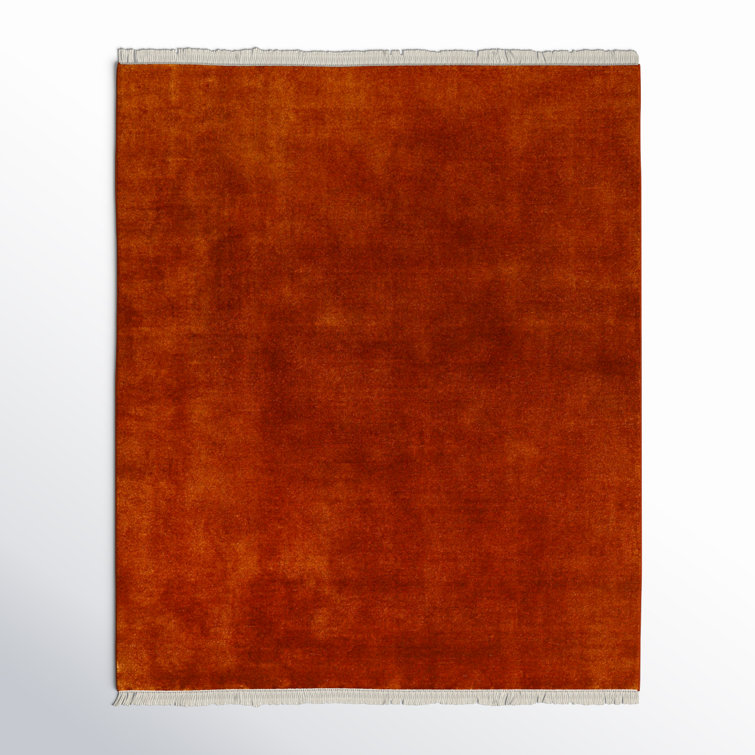 Clio Hand Loomed Wool Area Rug in Red