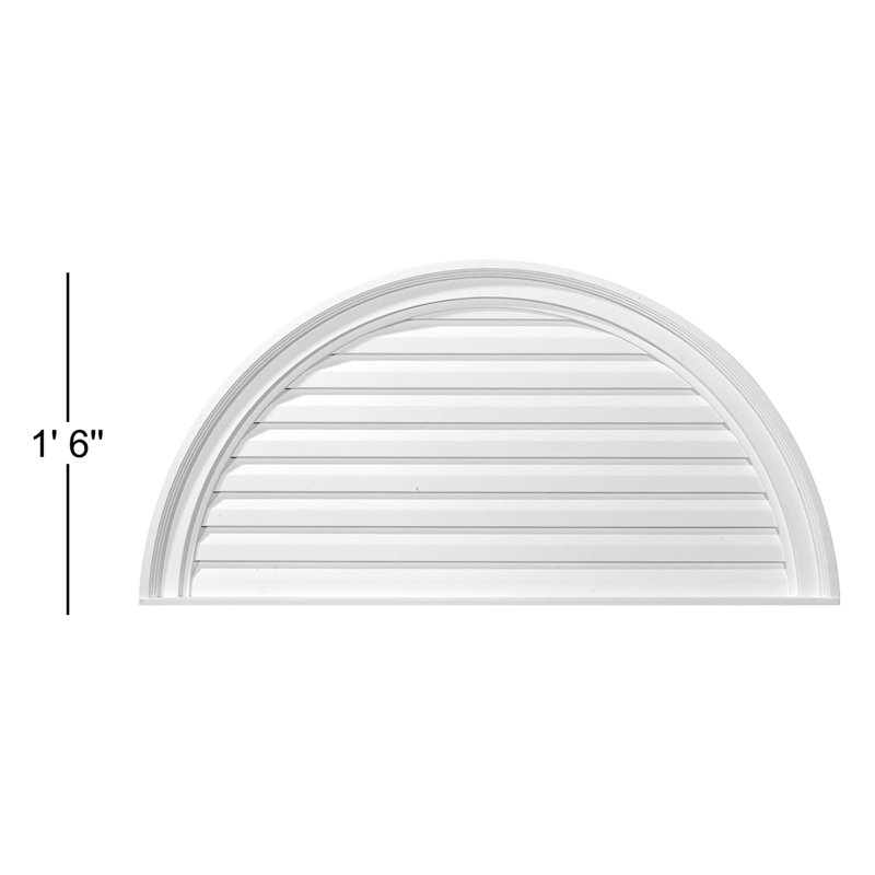 Half Round Gable Vent Louver, Non-Functional