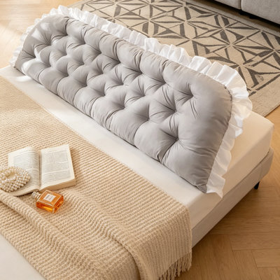 Cotton Grey Rectangular Backrest Cushion
