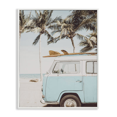 Retro Surfboard & Van Giclee Art by LSR Design Studio