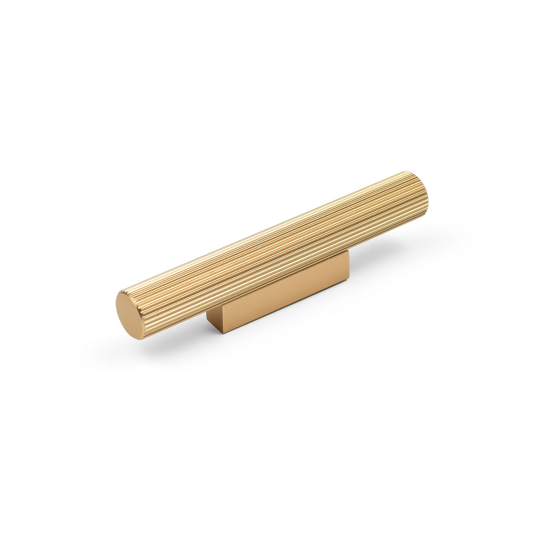 - 32mm Gold Brass Cabinet Pull Textured Grooved Kitchen Cupboard Door Drawer Pull Bathroom Bedroom Wardrobe Furniture Replacement - Image 5