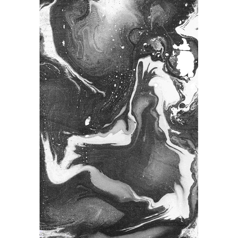 Marbre noir discret - impression sur toile tendue, H 12 po x l 8 po