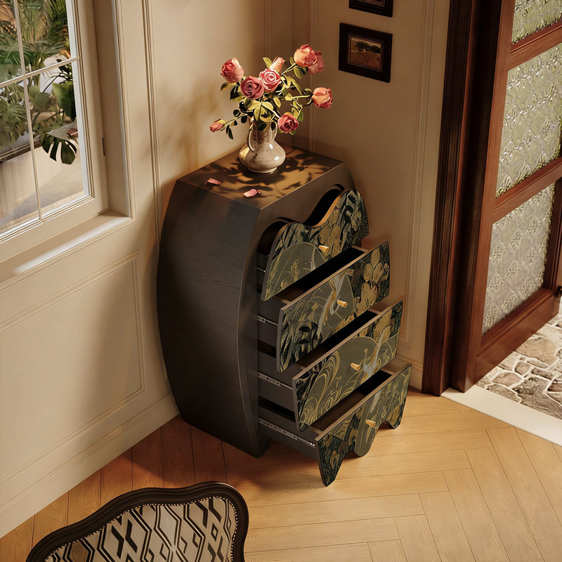 Armoire de rangement en bois massif pour le salon