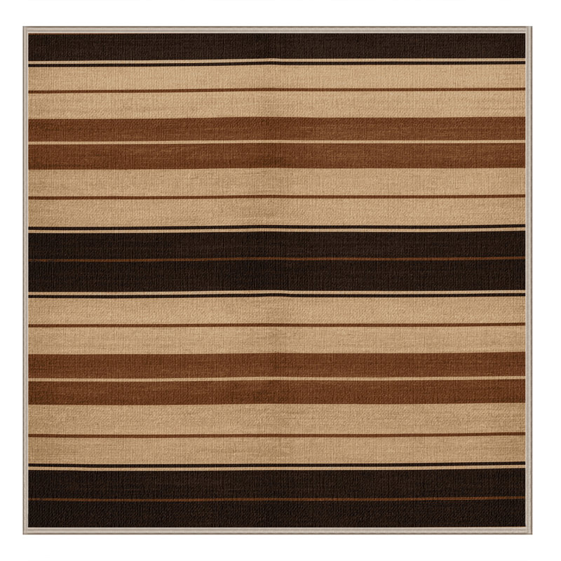 Washable Sand Dark Brown Striped Area Rug, Rectangle 5' x 8'