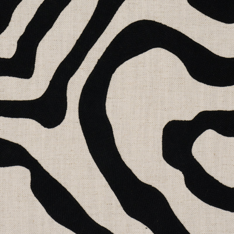 Defeo Embroidery Fabric, Noir