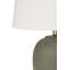 Lampe de table pot en céramique vert olive pour chambre à coucher, salon, salle à manger, avec abat-jour tambour conique blanc