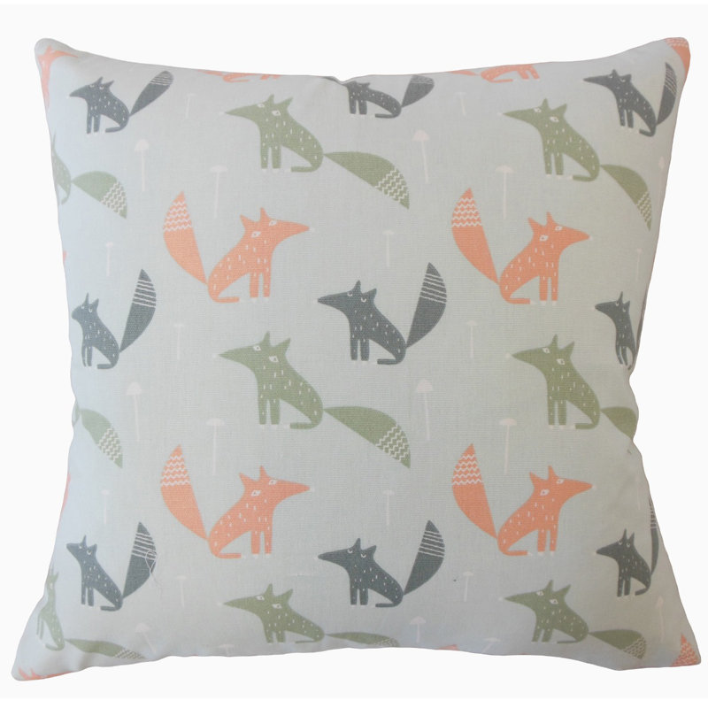 Coussin Maeryn, 22 po x 22 po, Coussin décoratif, Vert et rose