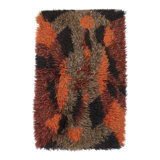Vintage Swedish Rya Runner With Multicolor Abstract Pattern - Rug & Kilim