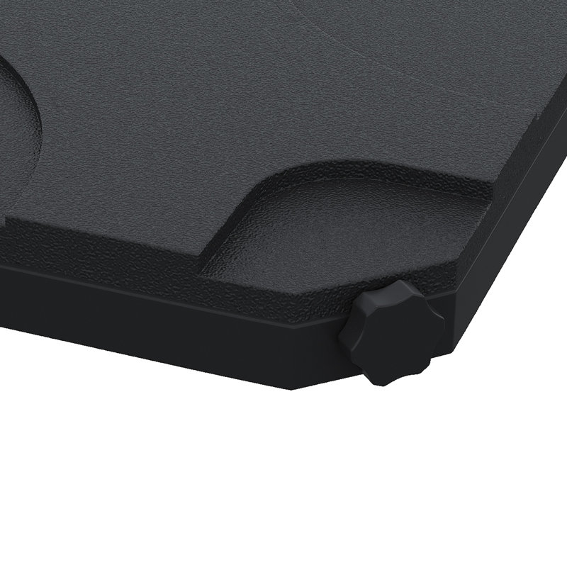 4 Cantilever Umbrella Base, 158 Lb Capacity, Black, Strong Outdoor Support, , Weather , Protected, Convenient Spout, Transport Handle Patio Weight,