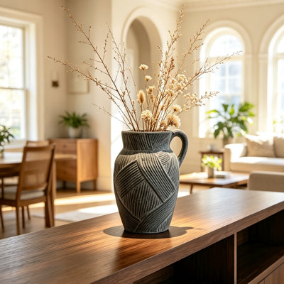 Vase décoratif de table de 16 x 14,5 x 20 cm, vase d'appoint pour centre de table, salon et foyer