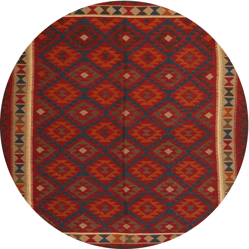 Tapis brun/beige/gris contemporaine, Rond 5 pi