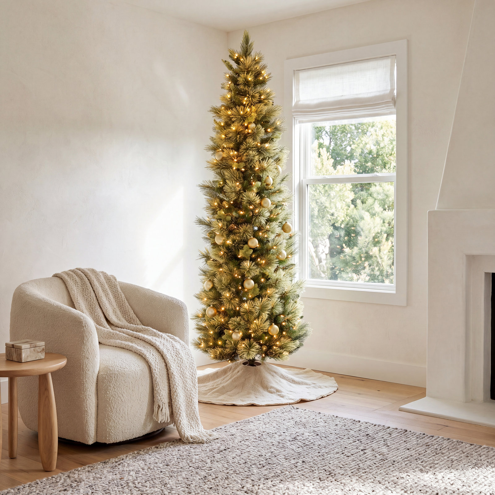 Slim Pre-Lit Pine Tree, 6.5'