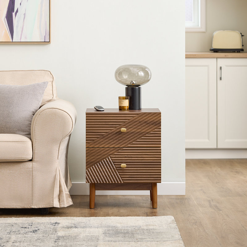 45cm W Manufactured Wood Bedside Table