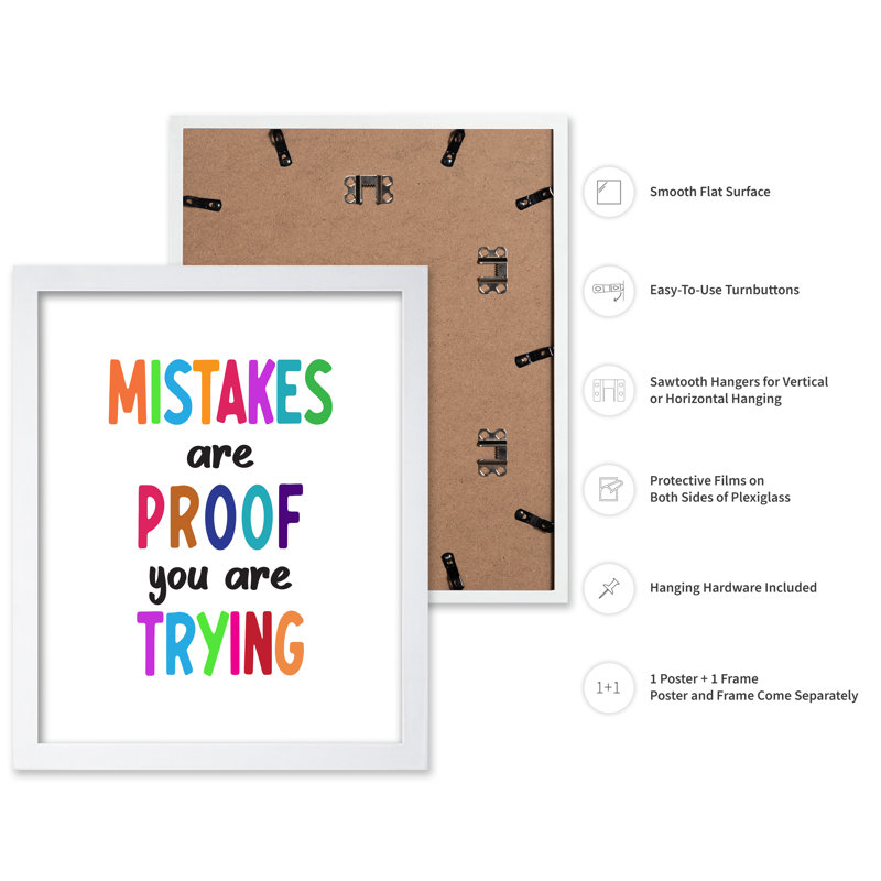 Les fautes sont la preuve, Poster, White Framed, 16"H x 20"W