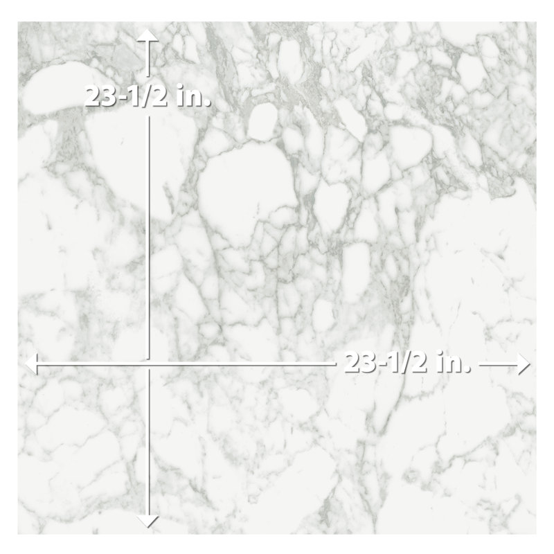 Reve 23-1/2 in. x 23-1/2 in. Porcelain Floor and Wall Tile, White/Gray