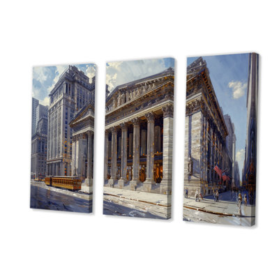Ensemble de décorations murales Beige Banks Architectural In New York II - Banks