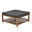 Grande table basse avec repose-pieds capitonné carré avec tablette de rangement - capacité 400 LBS