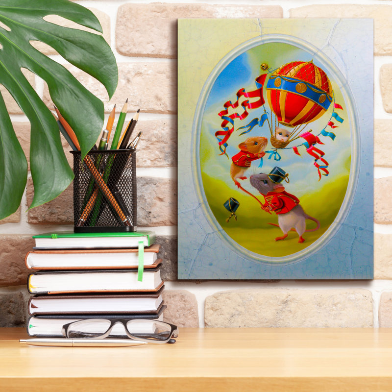 «Balloon Under Mistral» par Valery Vecu Quitard, art mural sur toile, 40 po x 54 po, H 16 po x l 12 po x P 0,75 po