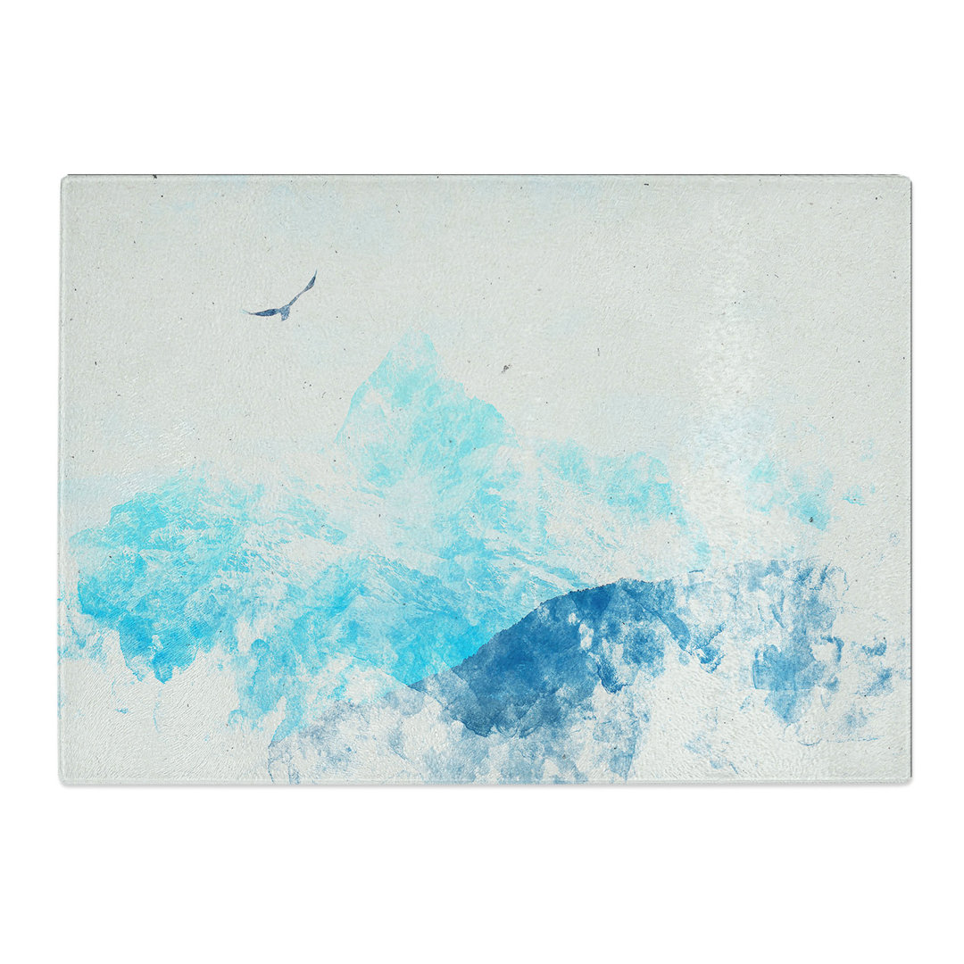 Tempered Glass Eagle Flying by Mountain in Nepal Chopping Board