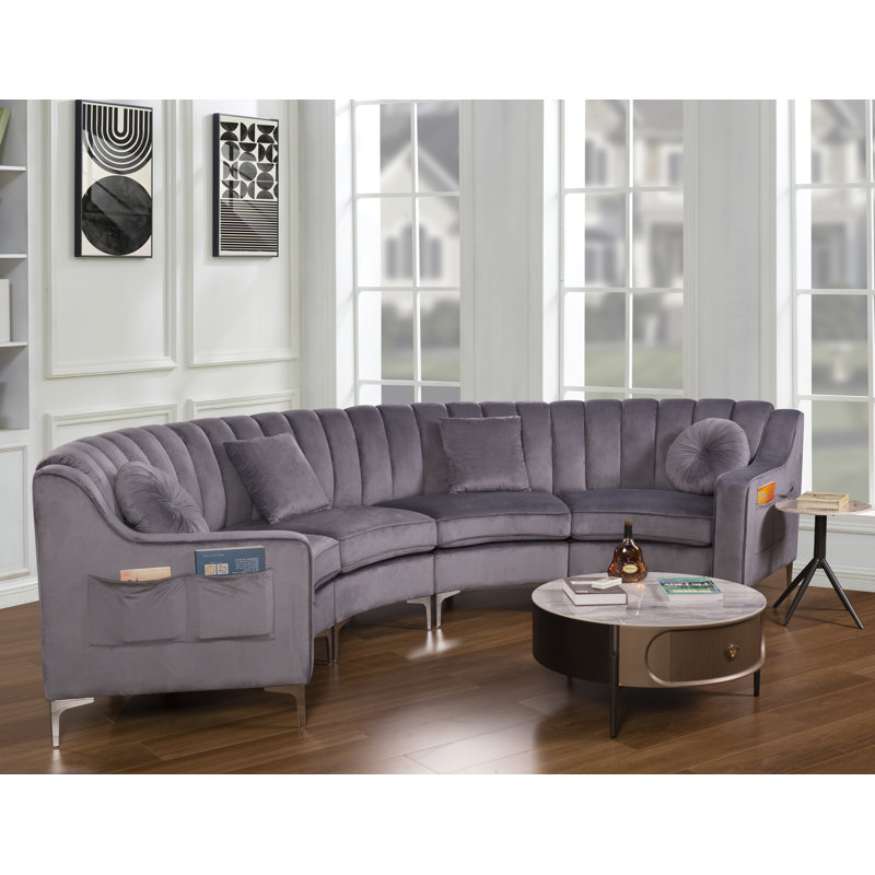 Canapé modulaire 142 po, Gris