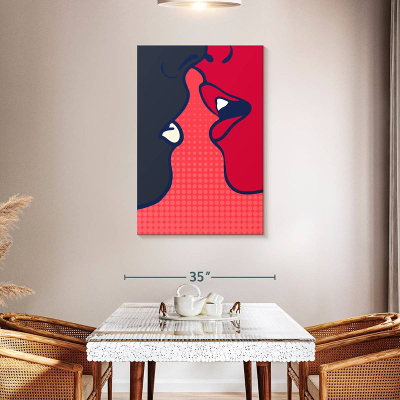 The Kiss - rose, H 45 po x l 30 po