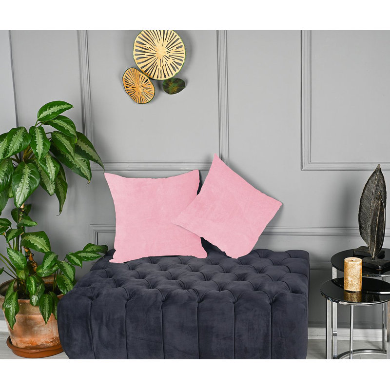Matte Velvet Cushion Cover - 1 Pc, 56cm x 56cm, Cherry Blossom