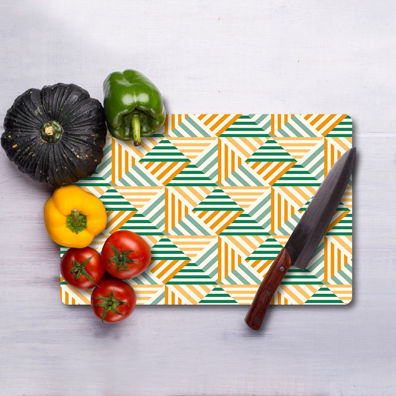 Tempered Glass Cutting Board, 7.9 x 11.8 inches | 100% Antibacterial, Easy-Clean Surface, Non-Slip Silicone Feet | Perfect for Food Prep & Serving, Durable & Stylish Kitchen Essential, Not Dishwasher Safe