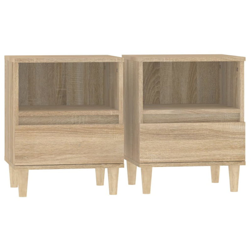 Jaiman 40 cm W Bedside Table, Grey, Set of 2