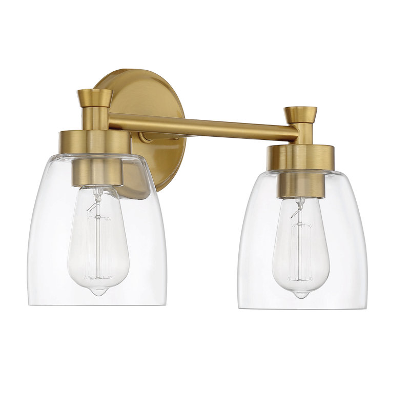 Éclairage pour meuble-lavabo à 2 lumières Amarjit, Laiton