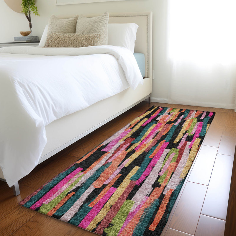 Machine Washable Indoor/Outdoor Chayil ACN1079 Pink 2'3" x 7'6" Runner Rug, Runner 2'3" x 7'6"