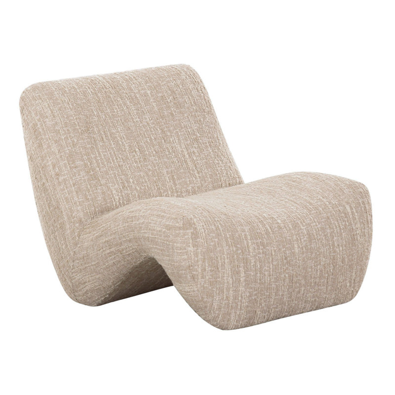 Fauteuil d'appoint en tissu beige moderne Spiro