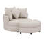 Fauteuil demi-tonneau pivotant à 360 degrés avec repose-pieds avec rangement et 4 coussins, fauteuil de loisirs moderne rembourré en chenille-116975695