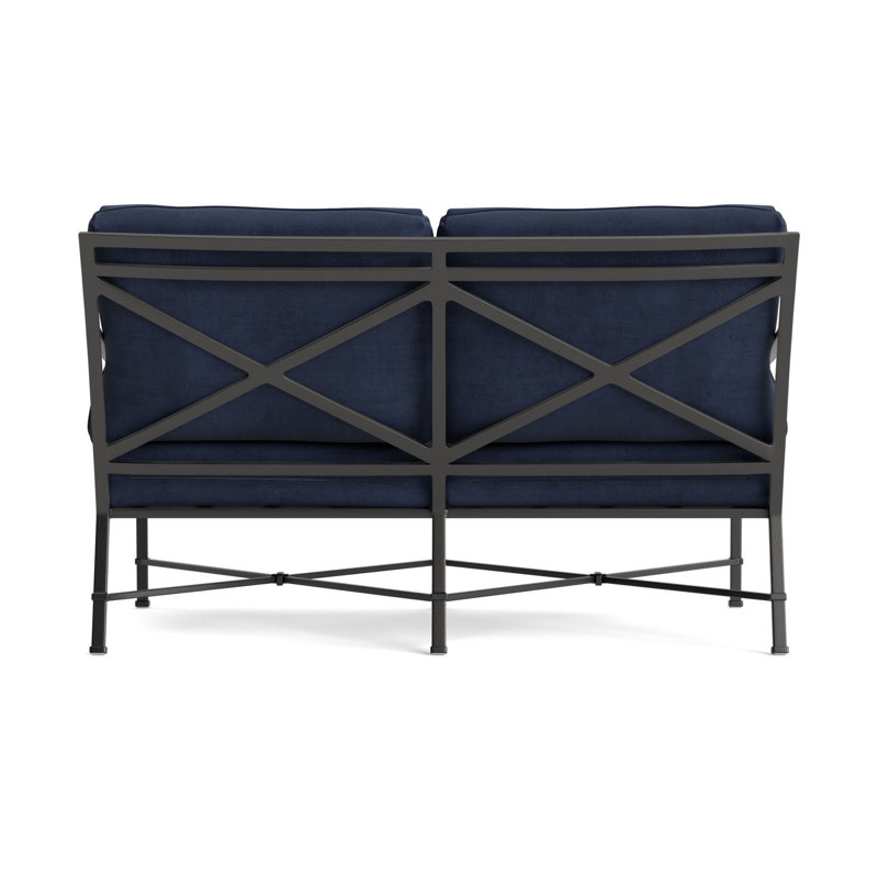 Venetian Outdoor 2 - Seat Loveseat, Textured Pewter, Fusion Neptune