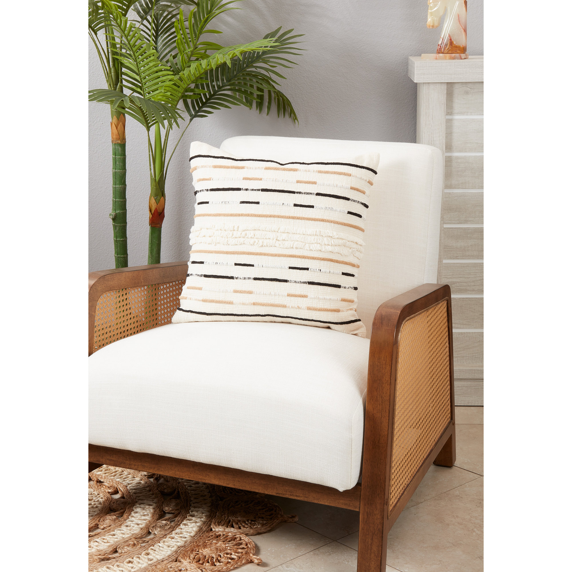 Vera Collection Cotton Throw Pillow, Polyester/Polyfill