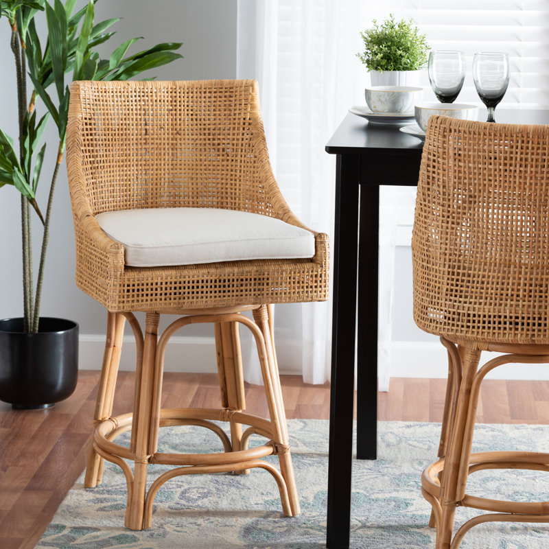 Bella 360 Swivel Rattan Counter & Bar Stool | Wayfair