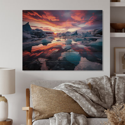 Glacier Landscape Sunset, photographie II sur bois