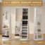 Standing Jewelry Cabinet with Sliding Full Length Mirror, White
