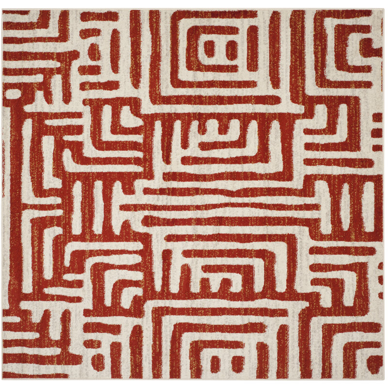 Allenby Performance Geometric Rug, Square 6'7"