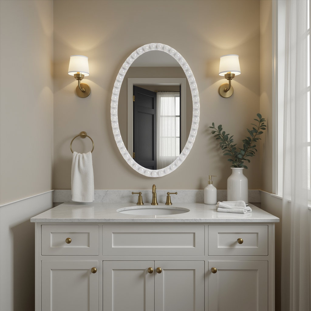 24" Mirror, White