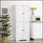 Armoire de cuisine 70,75 "Farmhouse, armoire de rangement haute autoportante avec 4 portes de grange et tablettes réglables pour la salle à manger