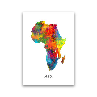 Africa Watercolour Map by Michael Tompsett - Print