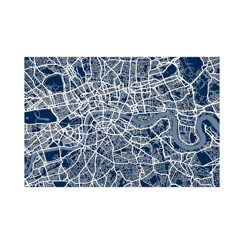 London Map VI by Michael Tompsett - Wrapped Canvas Print, 20.32cm H x 30.48cm W x 1.905cm D