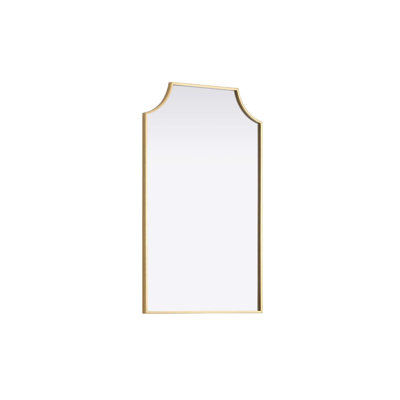 Notched Metal Mirror 36x42 inch in Black
