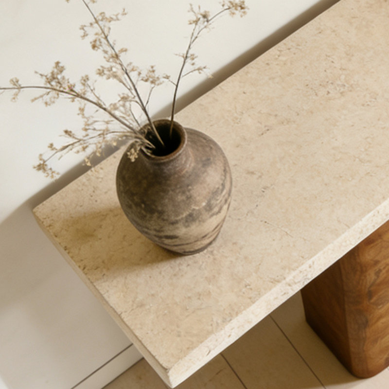 Console de style Wabi-Sabi, 29.5" H x 55.1" W x 14.6" D