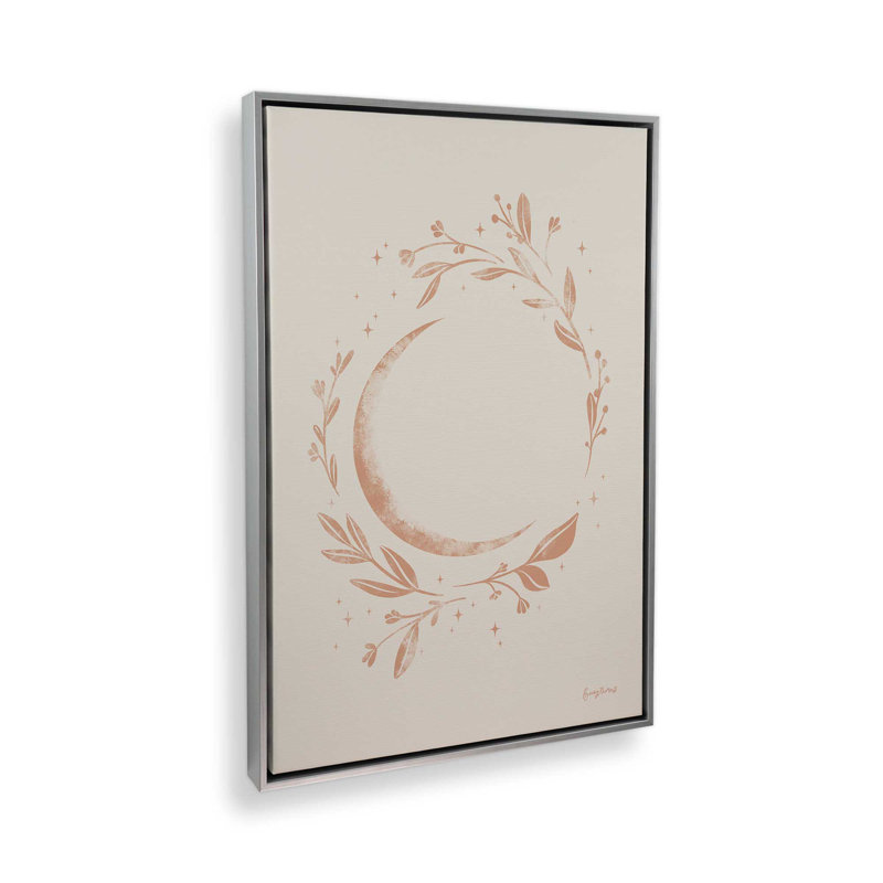 «Lunar Blossom», reproduction sur toile, 48.75" H x 32.75" W, Polished Chrome Floater Frame
